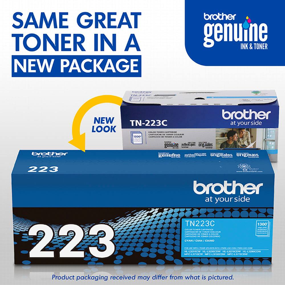 SAME GREAT TONER IN A NEW PACKAGE brother genuine INK & TONER EOCDE T0..9 NEW TN-223C LOOK COLOR FONES CANTE EARTOALI DE 10NS VOULEV 1B00 CARTUCRO - FONES & COLOS brother at your side brother mt S sdtan SA genuine auteacribe  ongnales noo\_tn S genume authestt ongmales originais 223 brother at your side TN223C 1300 CH frnen Cupe CUUTTRET 1H TMR TRA ELI CATLEIO -. rcman COACHE CARILEIN i tmen CORENN 223 CTAN/ I CIAN I CIANO --  PA mAS L cans sme - UL32POCYV HL13230COW E3Z7COW HLL2290COW -LSZOCW MFC-L3/SOCDV MC43Z70COW Product packaging received may differ from what is pictured.