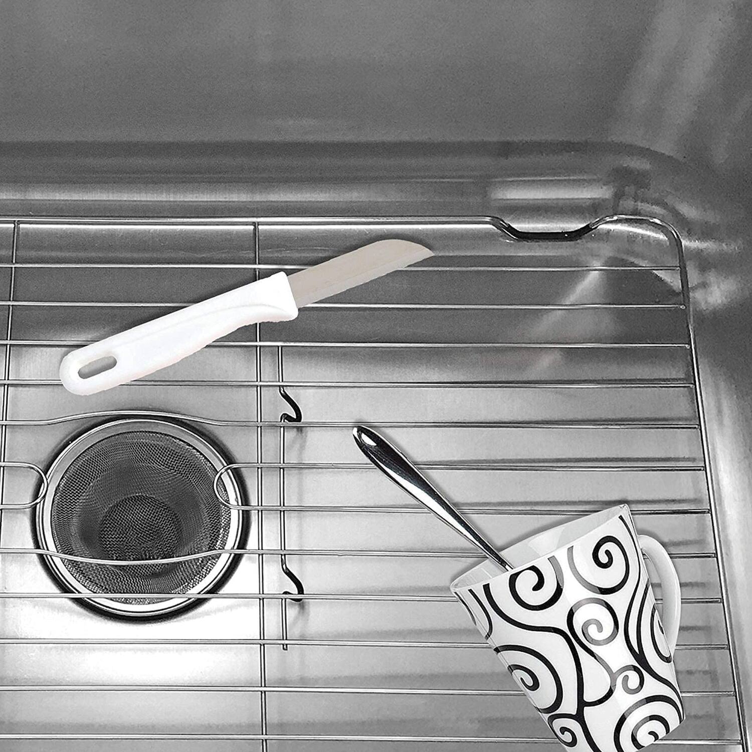 Angle. Better Houseware - Better Houseware 1424.8 Stainless Steel Sink Protector (extra Large) - silver.