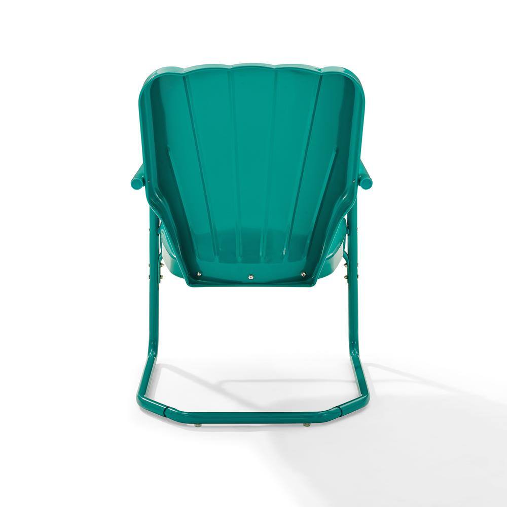 Back. Crosley Furniture - Ridgeland 2Pc Retro Outdoor Chair Set - 2 Chairs - Turquoise Gloss.