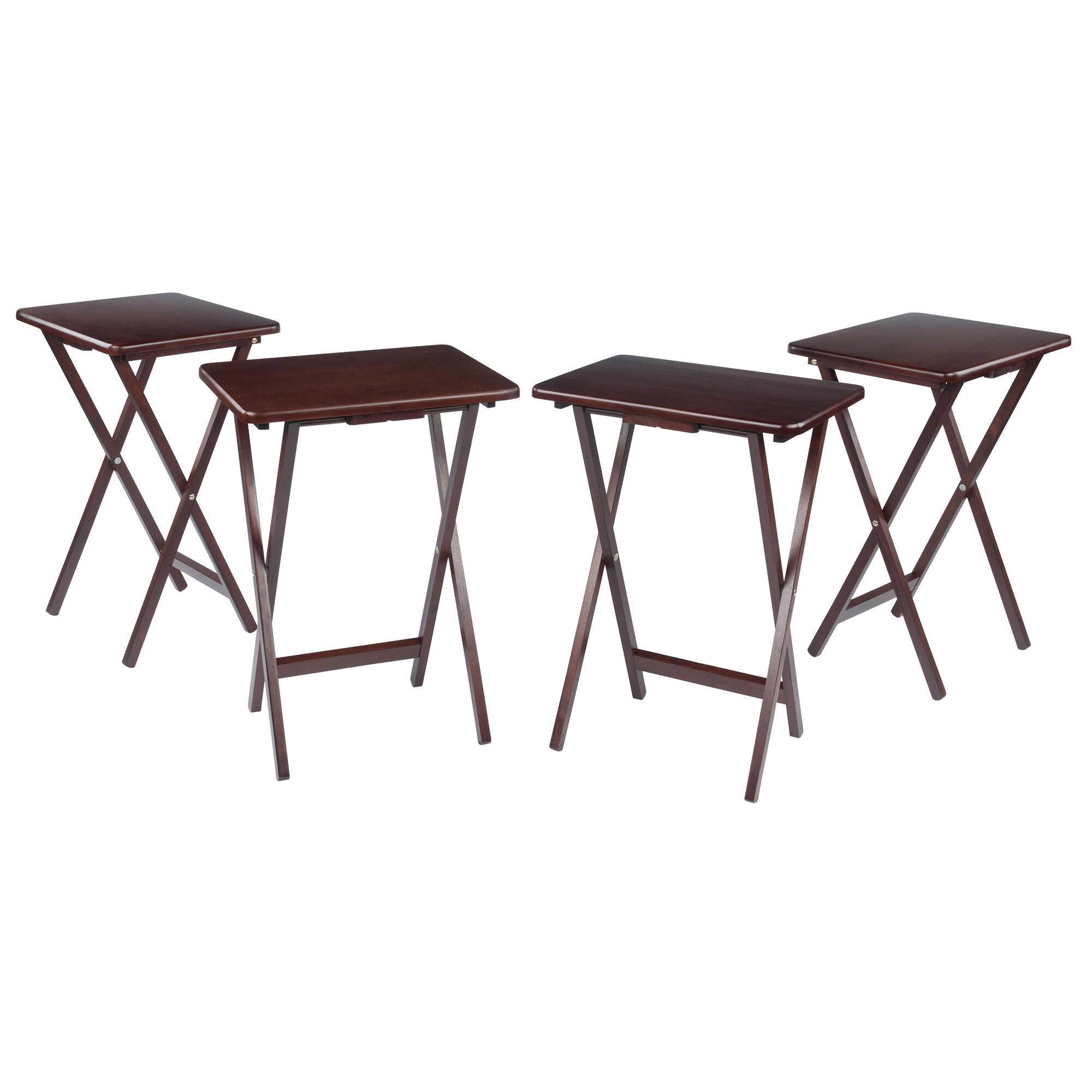 Alt View 1. Winsome Wood - Alex 4-Pc Snack Tables - Walnut.