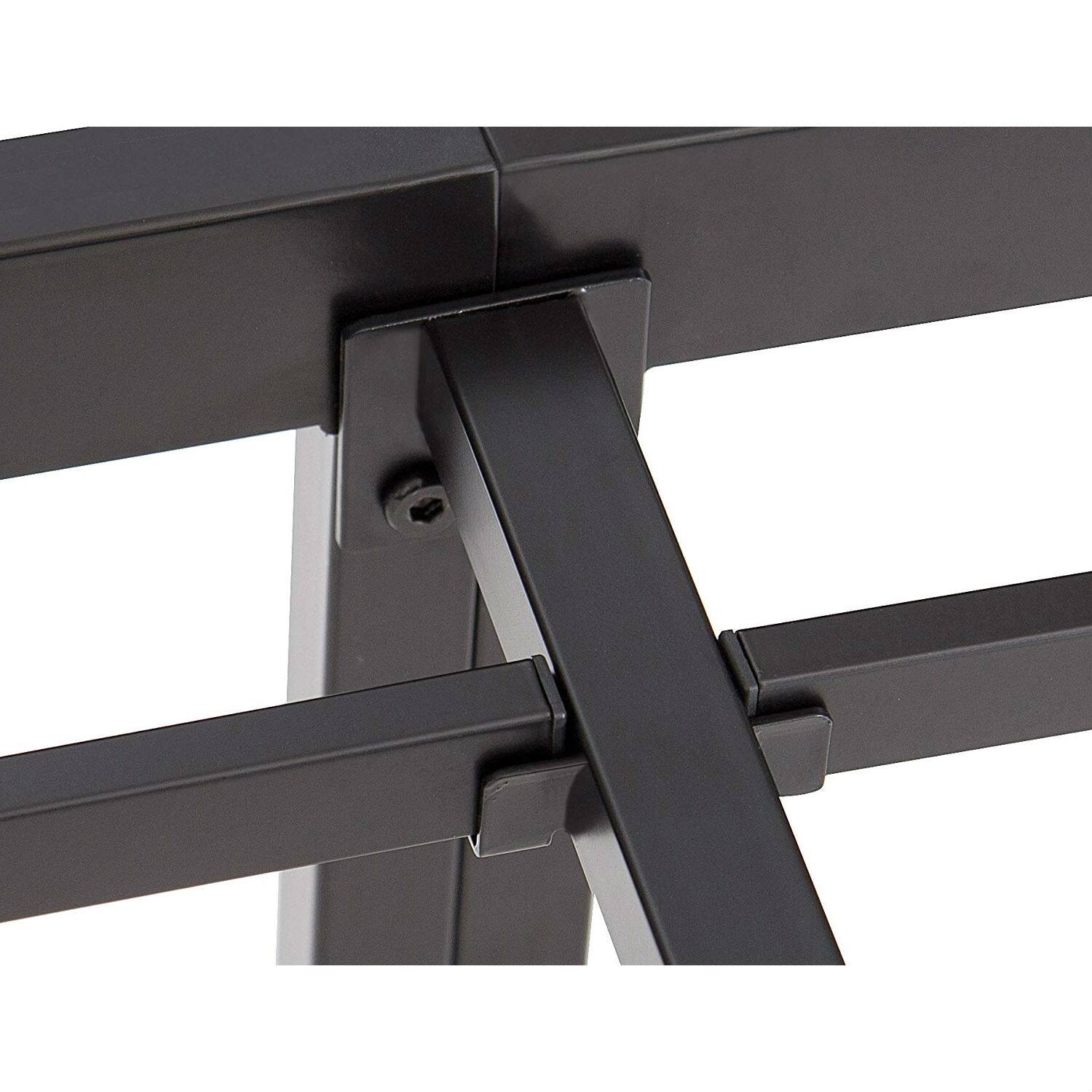 Back. Hivvago - Full size Heavy Duty Black Metal Platform Bed Frame - Black.