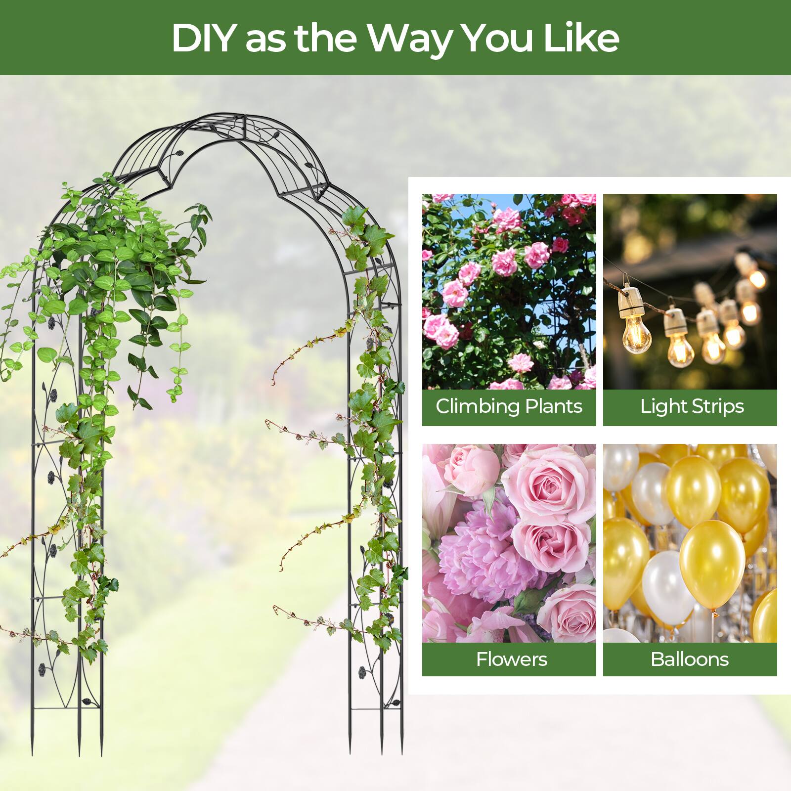 DIY as the Way You Like

- Climbing Plants
- Light Strips
- Flowers
- Balloons