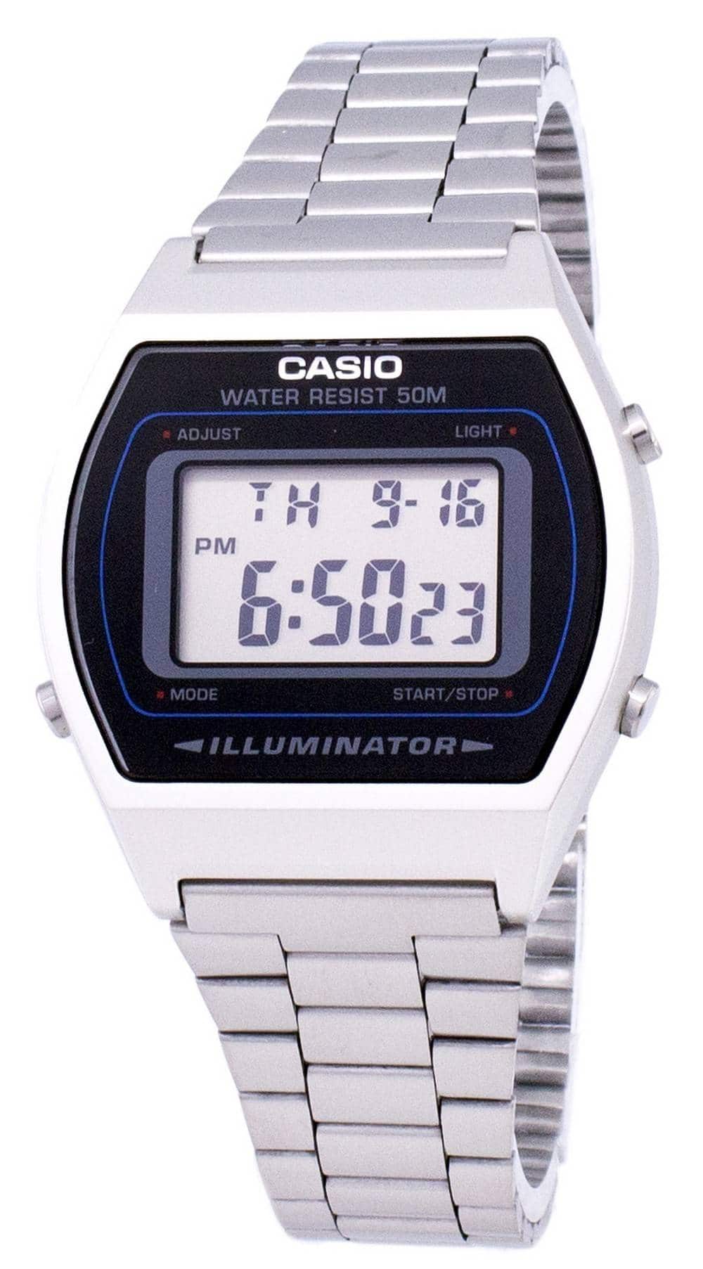 Casio - Digital Quartz Stainless Steel Illuminator B640WD-1AVDF B640WD-1AV Unisex Watch - Silver/Black