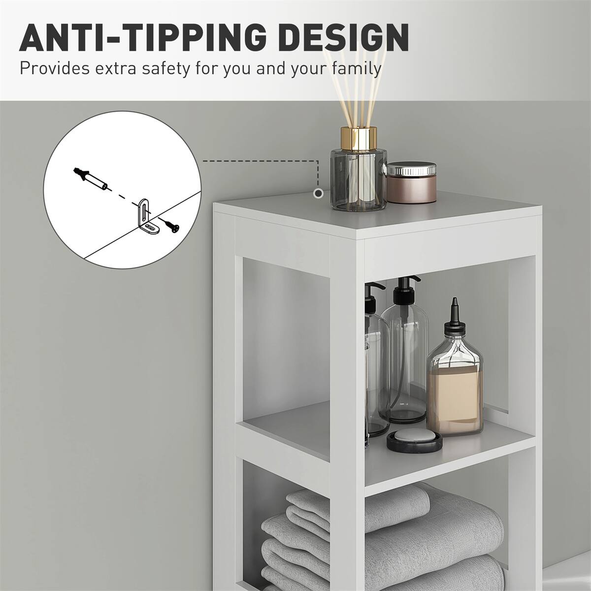 ANTI-TIPPING DESIGN  
Provides extra safety for you and your family