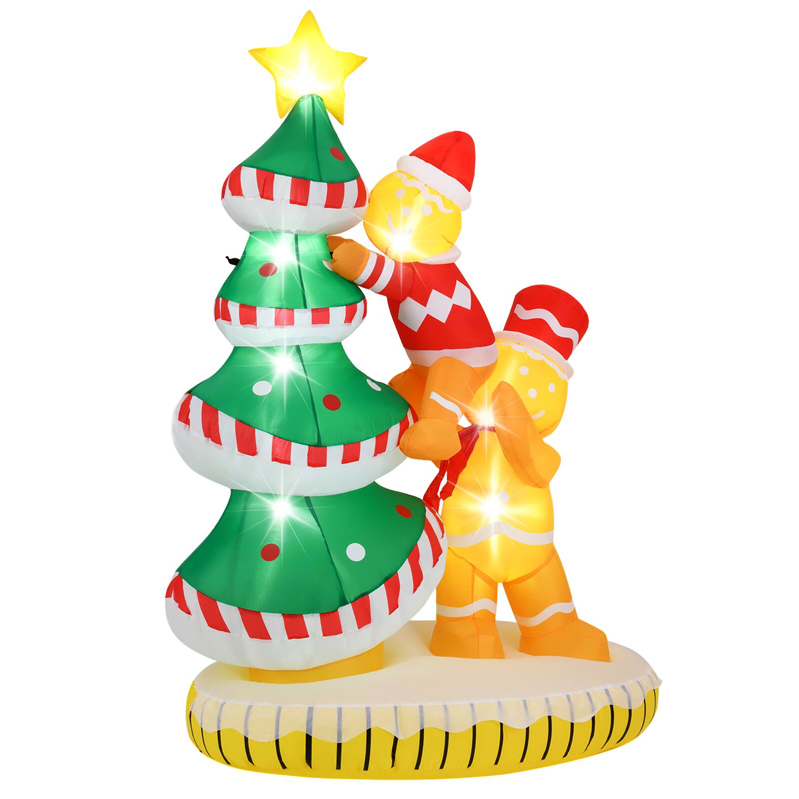 Alt View 5. Gymax - Gymax 7 ft Inflatable Christmas Tree w/ 7 Internal LED Lights & Built-in Fan for Yard Outdoor - Multicolor.