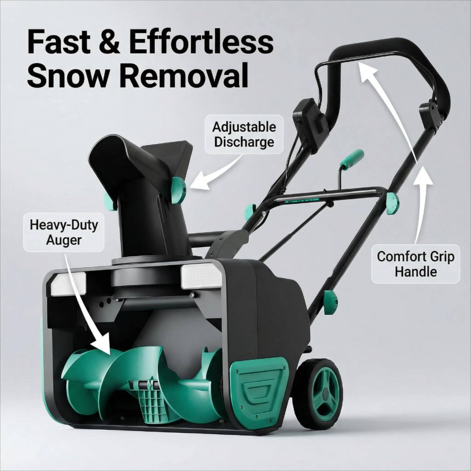 Fast & Effortless Snow Removal

- Adjustable Discharge
- Heavy-Duty Auger
- Comfort Grip Handle