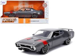 Jada - 1972 Plymouth GTX 440 "Bigtime Muscle" 1/24 - Metallic Gray with Red Stripe