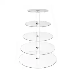 Kitcheniva - Acrylic 5 Tier Dessert Cupcake Stand - Clear