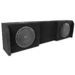 NVX - Custom Fit 700W RMS Dual 10in Loaded Subwoofer Enclosure for 2004-2018 Nissan Titan Crew and King Cab Trucks