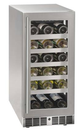 Marvel - 15"W. 3.0 Cu.Ft. Built-In Wine Refrigerator- Frame/Glass - Stainless Steel