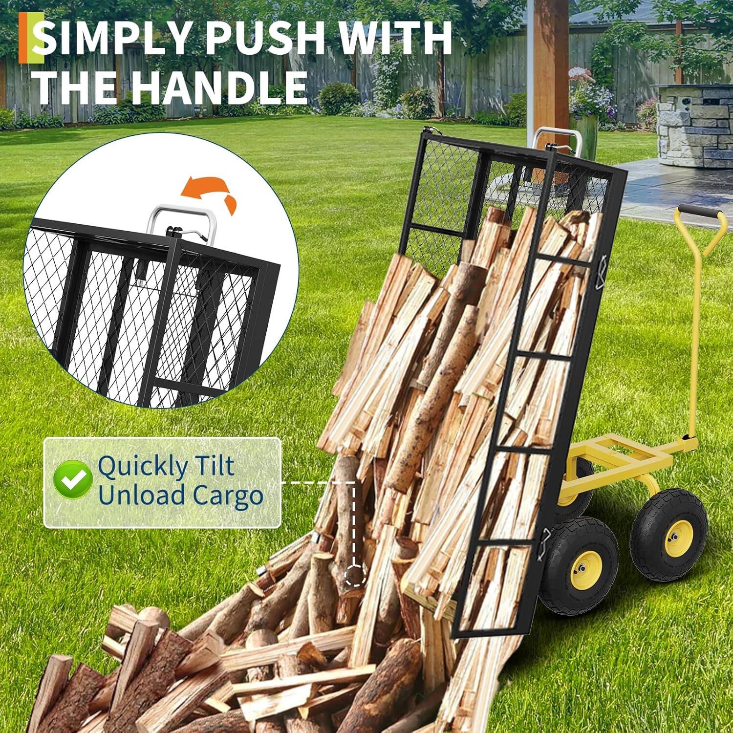 SIMPLY PUSH WITH THE HANDLE

Quickly Tilt Unload Cargo