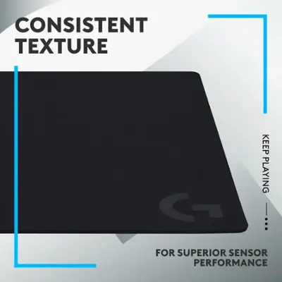 Logitech - G640 Cloth Gaming Mouse Pad with Rubber Base - Black