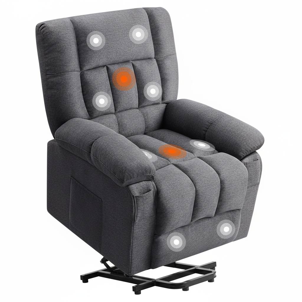 Front. AOITUN - Power Lift Recliner Chair for Elderly with Massage and Heat, Electric Stand Up Sofa Fabric Living Room Chair, Grey - Gray.