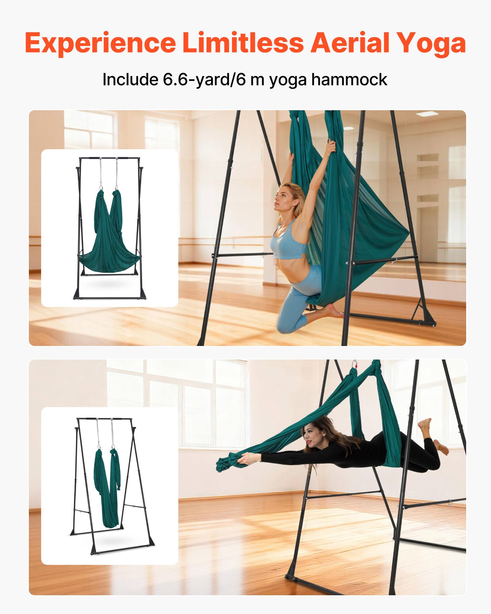 Experience Limitless Aerial Yoga  
Include 6.6-yard/6 m yoga hammock