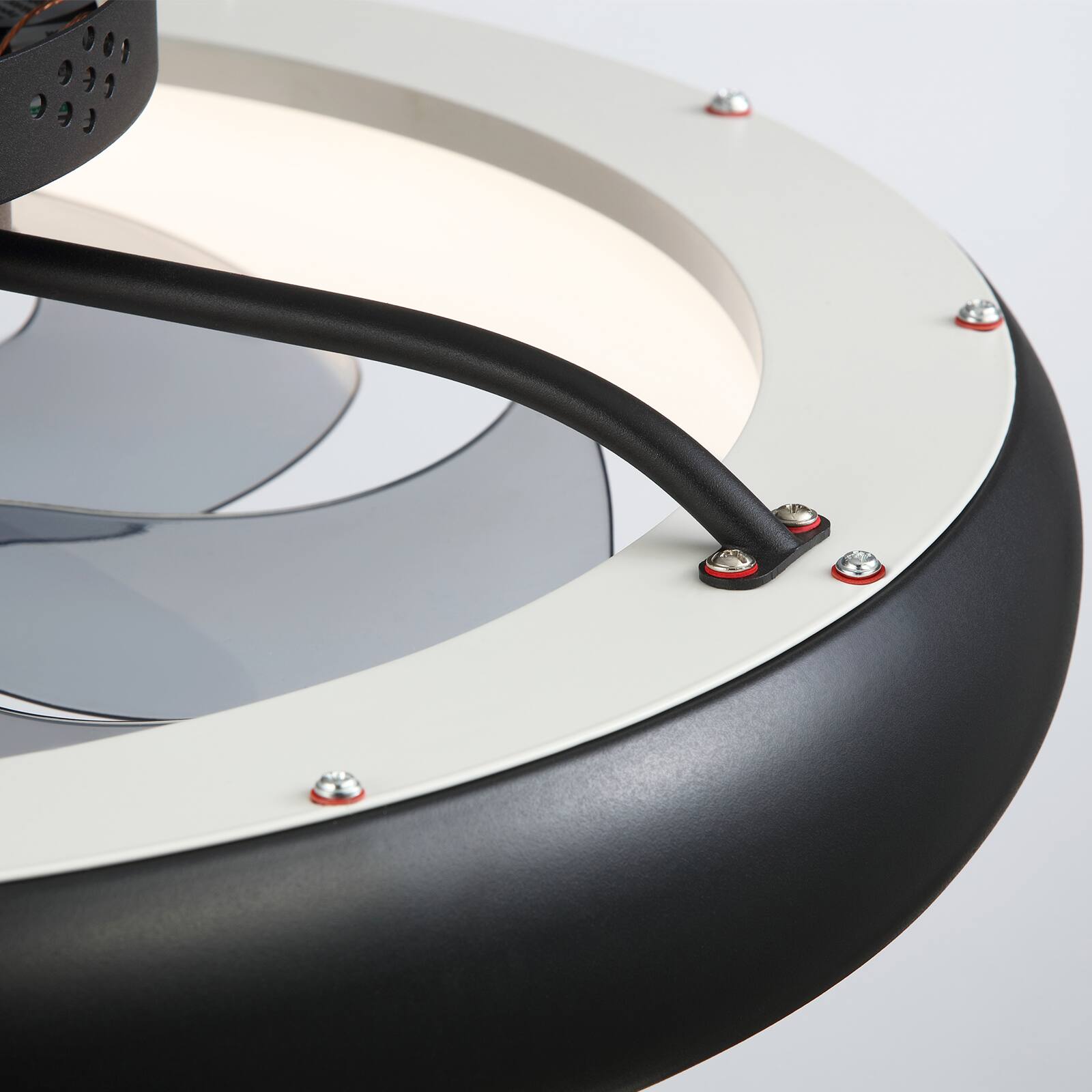 Alt View 8. Siljoy - 20 Inch Black Flush Mount Ceiling Fan with LED Lights, Remote & APP Control for Bedroom Living Room Kitchen - Black.