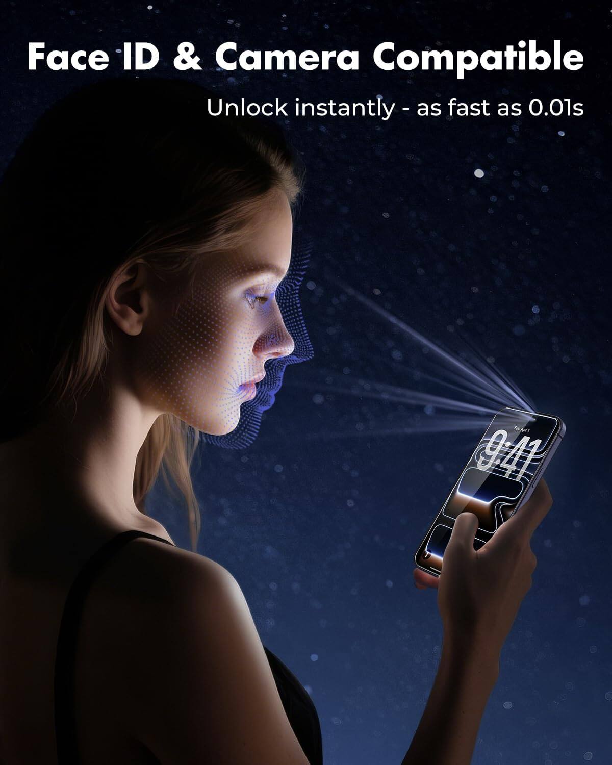 Face ID & Camera Compatible  
Unlock instantly - as fast as 0.01s