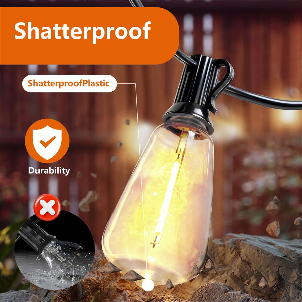 Shatterproof  
Shatterproof Plastic  
Durability