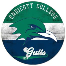 Jardine - Endicott College 20'' x 20'' Retro Logo Circle Sign - Green