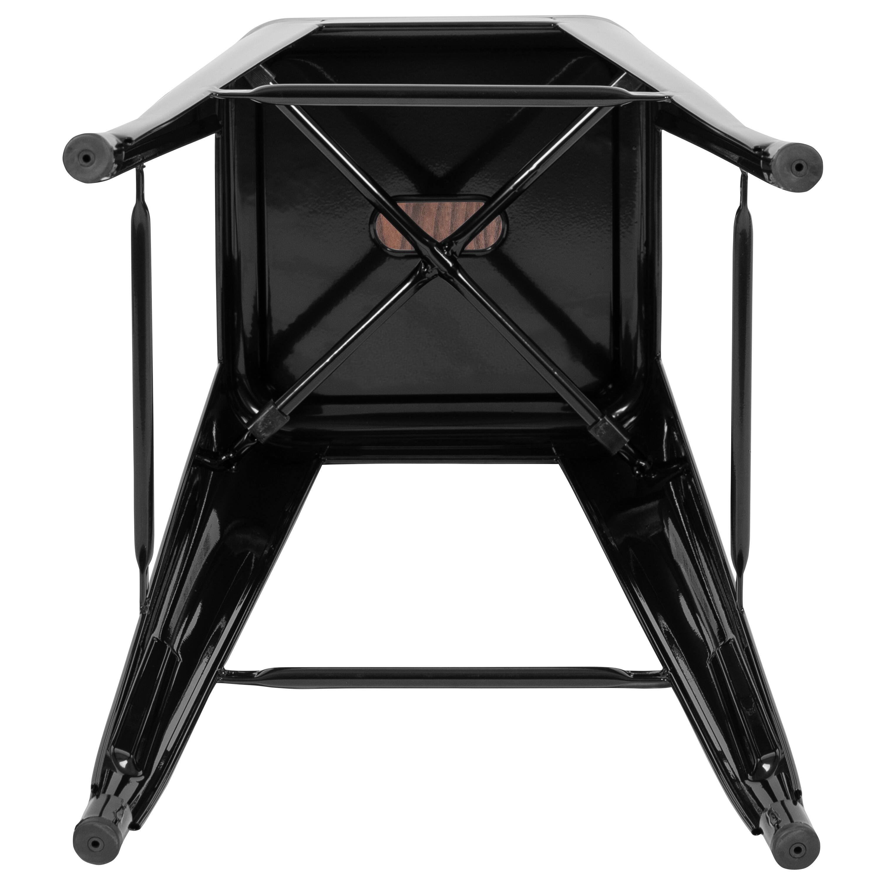Alt View 17. Alamont Home - 30" High Metal Indoor Bar Stool with Wood Seat - Stackable Set of 4 - Black.