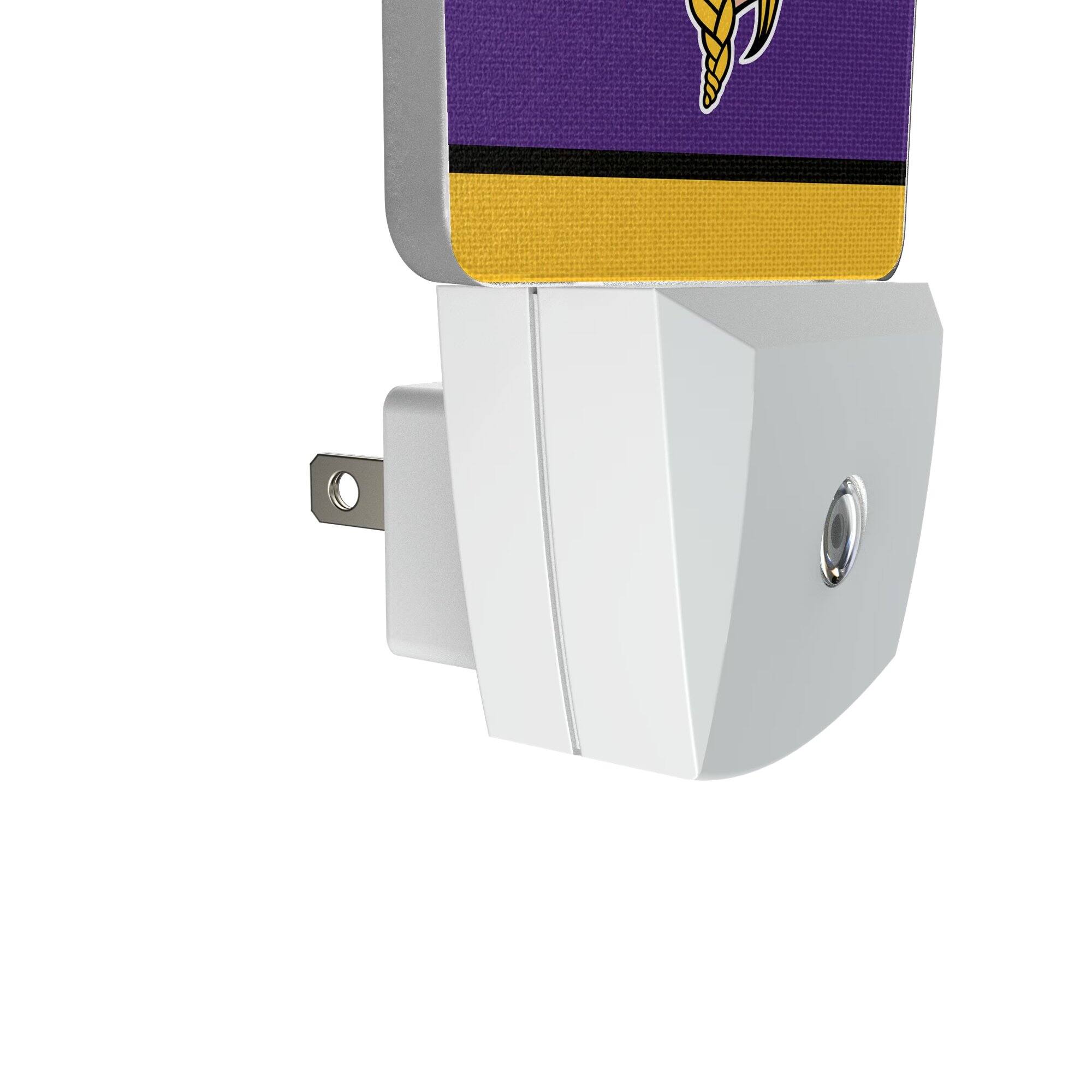 Alt View 2. Keyscaper - Minnesota Vikings Stripe Design Nightlight 2-Pack - Multicolor.