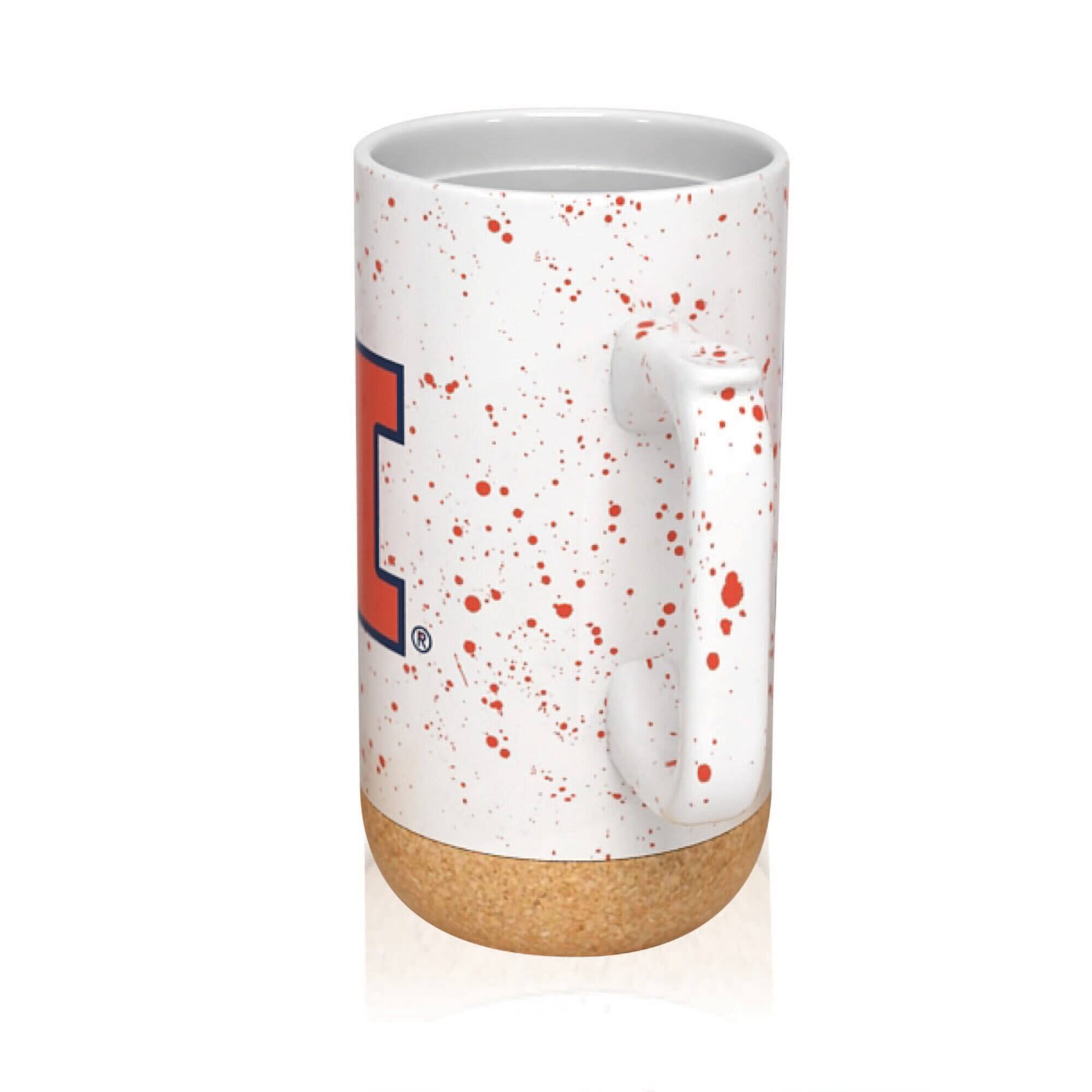 Alt View 2. Indigo Falls - Illinois Fighting Illini 18oz. Speckle Cork Mug - Cream.