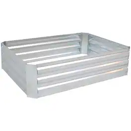 Sunnydaze - Galvanized Steel Rectangle Raised Garden Bed - 47 in - Silver