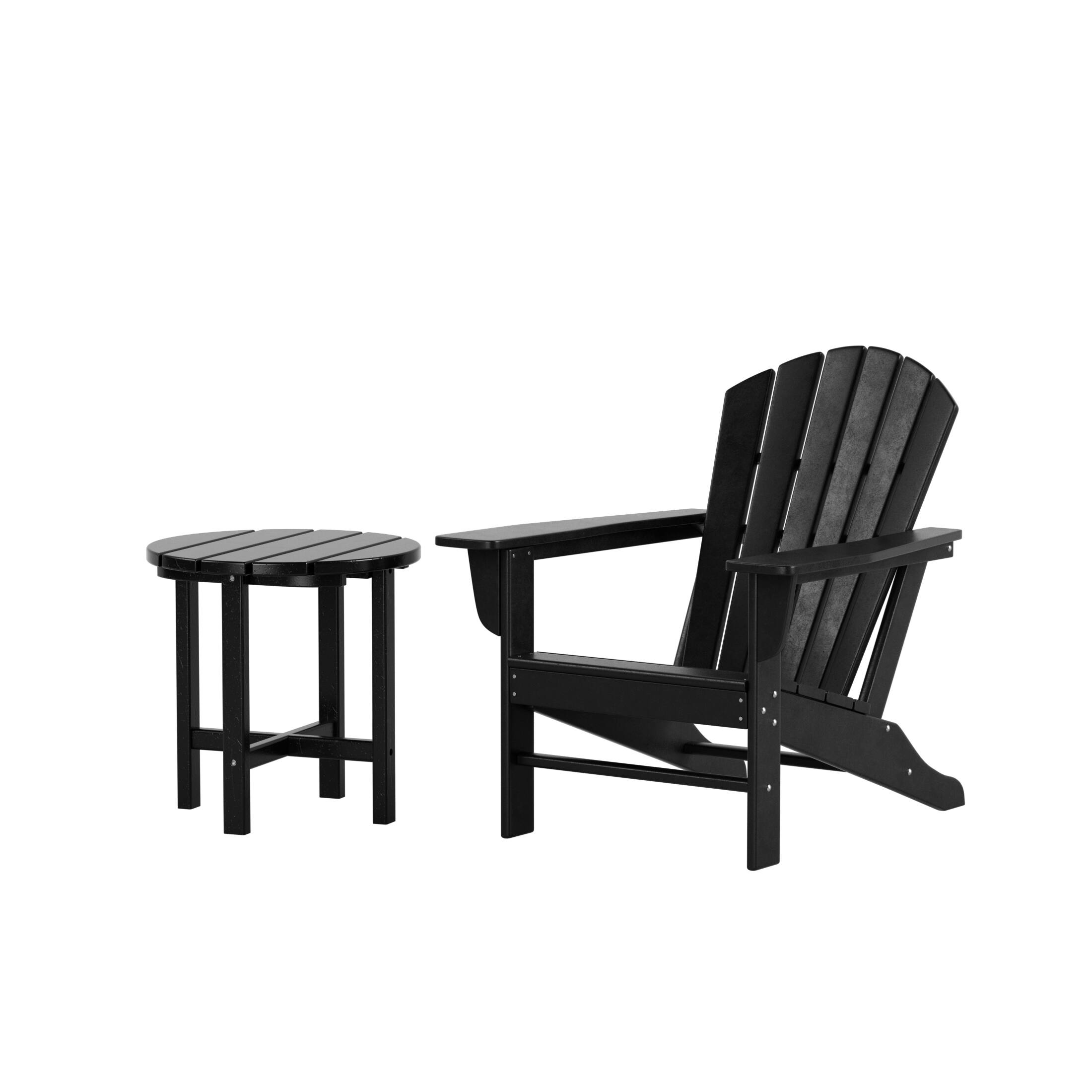 Front. WestinTrends - WestinTrends Dylan Outdoor Adirondack Chair with Side Table Set - Weathered Wood.