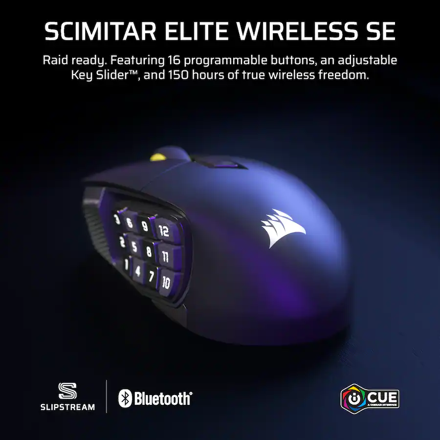 CORSAIR Scimitar Elite Wireless SE MOBA/MMO Gaming Mouse with 16 ...