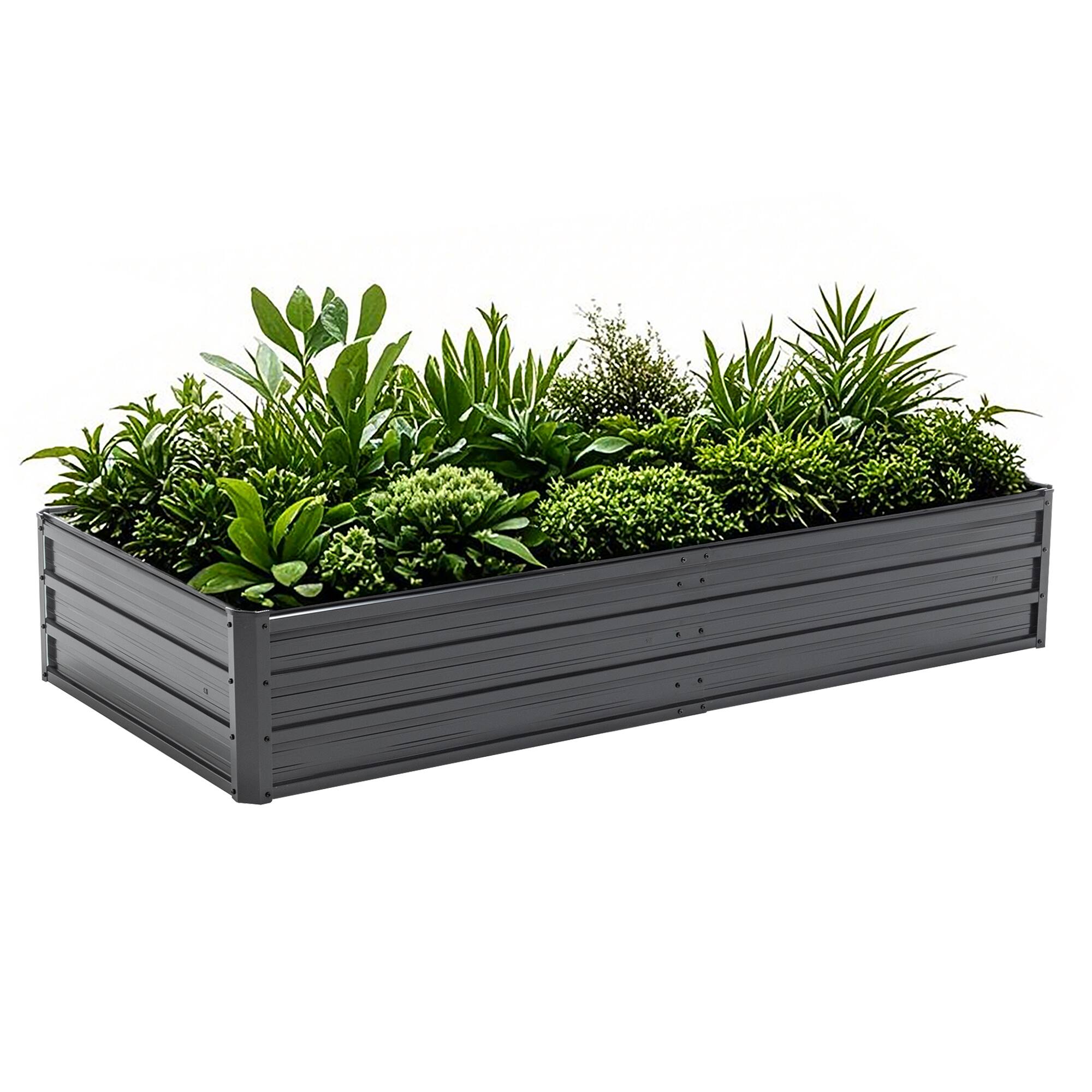 Alt View 5. Anysun - Anysun Outdoor Reinforced Metal Raised Garden Bed, Planter Boxes for Vegetables, Flowers Herbs Succulents - Black.