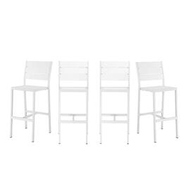 Manhattan Lane - Kylo 18 Inch Set of 4 Bar Height Side Chairs, Aluminum Metal Frames - White