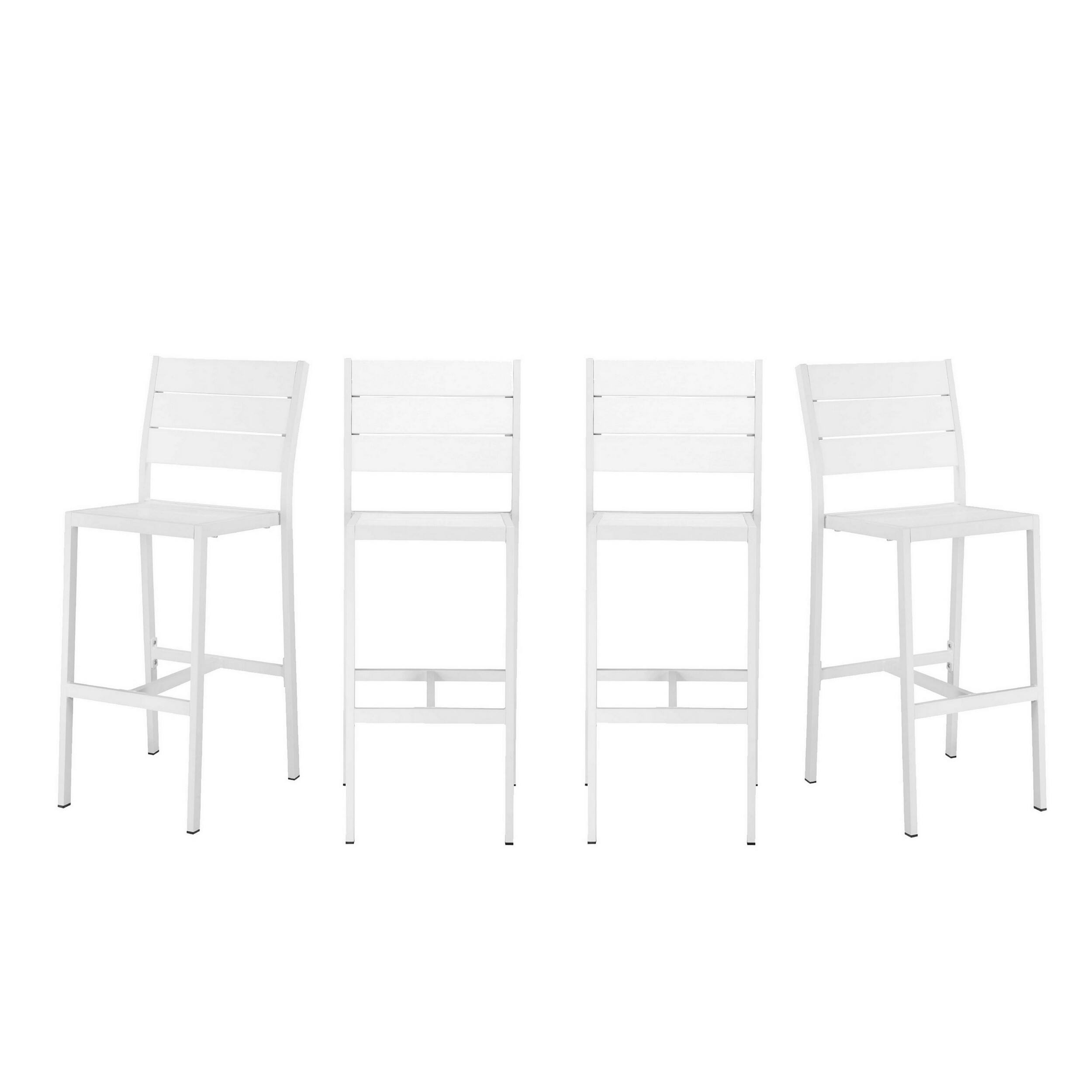 Front. Manhattan Lane - Kylo 18 Inch Set of 4 Bar Height Side Chairs,  Aluminum Metal Frames - White.
