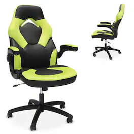 Respawn Products - RESPAWN 3085 - Ergonomic Gaming Chair, High Back Office Chair, Leather Racing Style, Video Game Computer Seat - Green