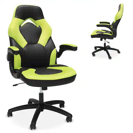 Front. Respawn Products - RESPAWN 3085 - Ergonomic Gaming Chair, High Back Office Chair, Leather Racing Style, Video Game Computer Seat - Green.
