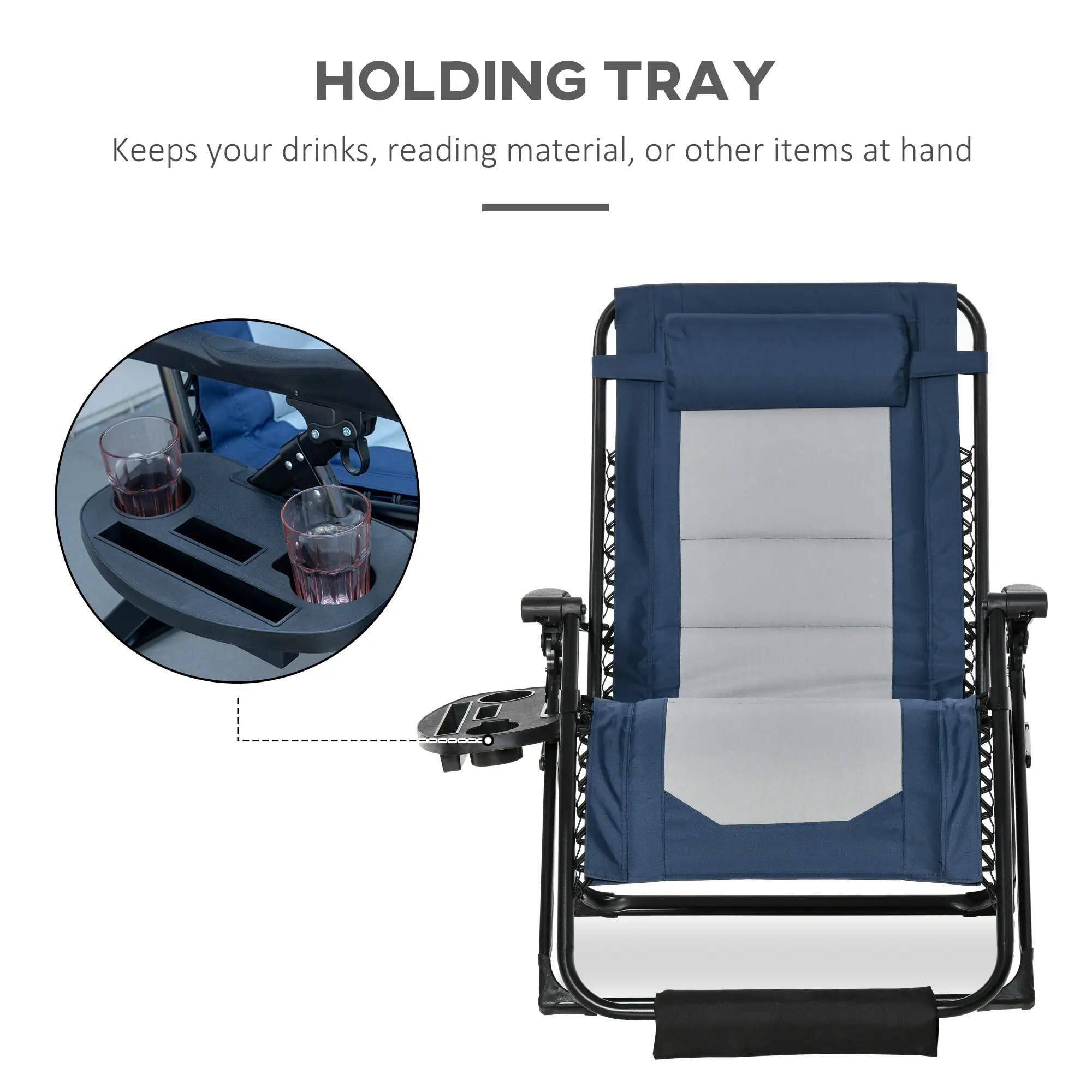 HOLDING TRAY
Keeps your drinks, reading material, or other items at hand