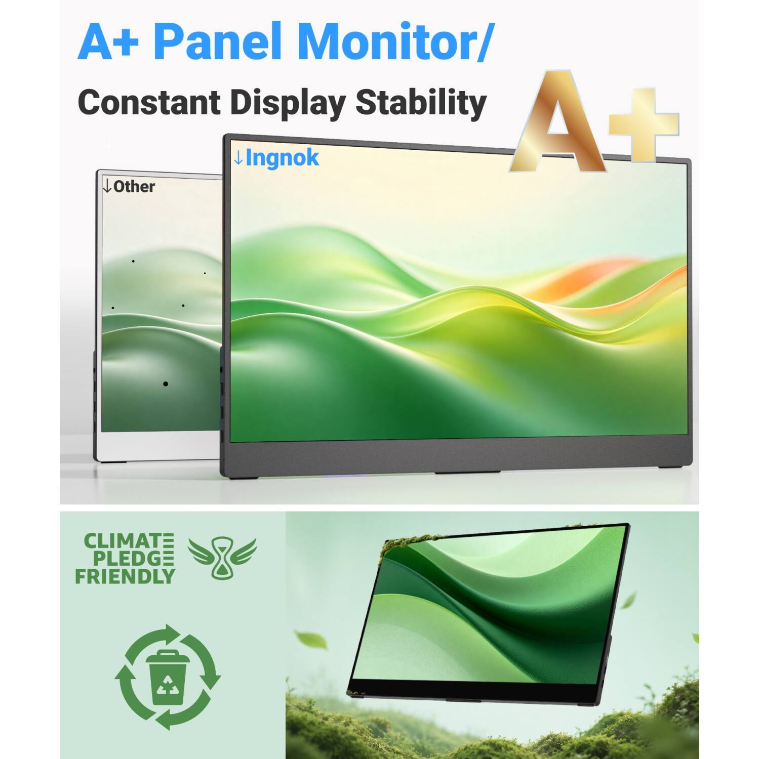 A+ Panel Monitor/ Constant Display Stability  
Ingnok  
Other  

CLIMATE PLEDGE FRIENDLY