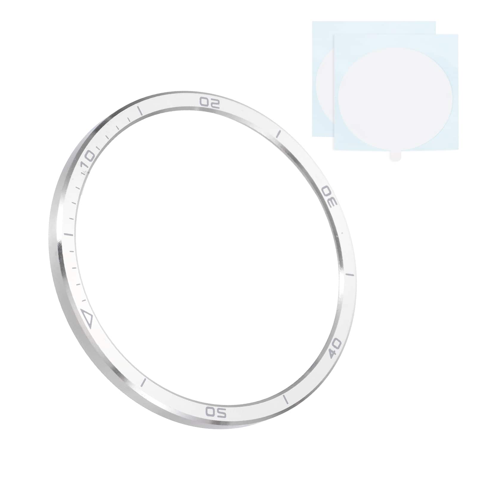Unique Bargains - 43mm Steel Watch Bezel Insert Ring Adhesive Bumper Cover for Garmin Fenix 8 Amoled Display - Silver/Gray