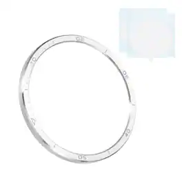 Unique Bargains - 43mm Steel Watch Bezel Insert Ring Adhesive Bumper Cover for Garmin Fenix 8 Amoled Display - Silver/Gray