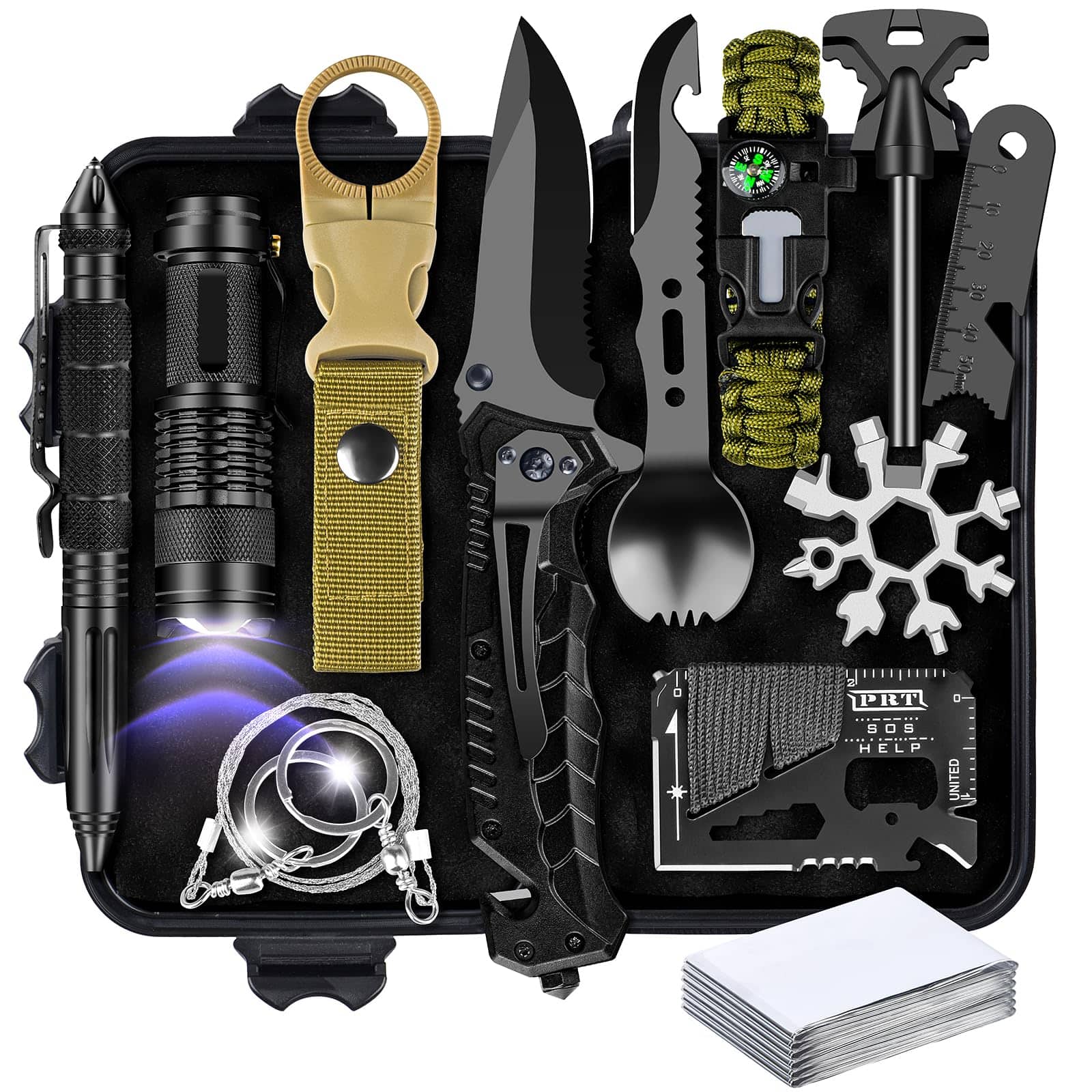 Dapper Styles - Gifts For Men Him Dad Husband 28-in-1-survival Kits Men' Gear Stocking Stuffers Christmas Birthday Cool - 16-in-1