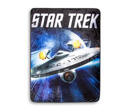 Surreal Entertainment - Star Trek USS Enterprise Fleece Throw Blanket | 45 x 60 Inches - Blue