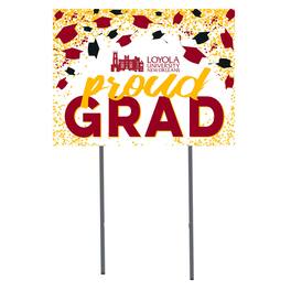 Jardine - Loyola New Orleans Wolf Pack 18" x 24" Proud Grad Yard Sign - White
