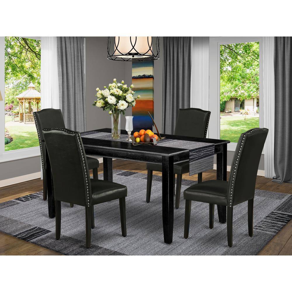 Back. East West Furniture - Dining Room Set Black - Black.