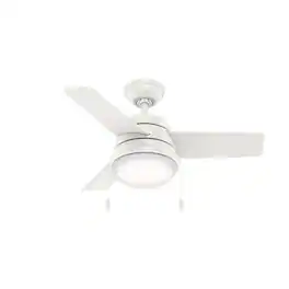Hunter - Aker 36 in. White LED Indoor Ceiling Fan