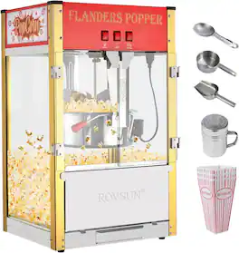 Winado - Popcorn Machine with 16 Ounce Kettle ETL Certified, Countertop Popcorn Maker Commercial Popcorn Machine up to 7 gallons - Red