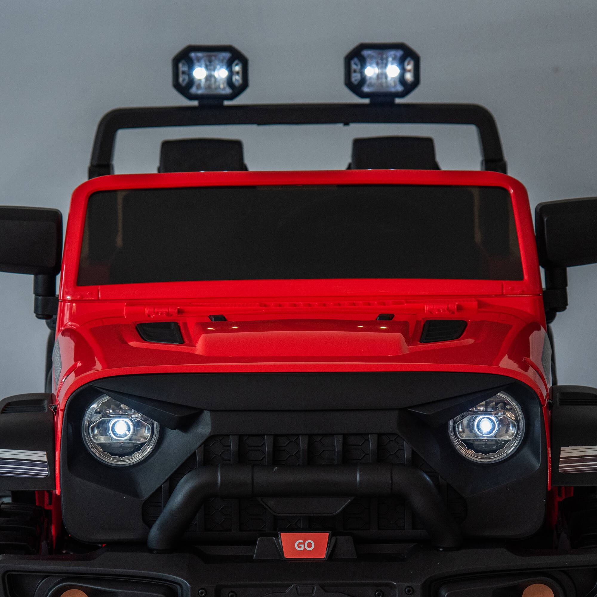 Alt View 8. ELEMENT ACE - Premium 24V Two-Seater Children's Electric Ride-On Car with Parental Remote Control, Bluetooth Music and LED Lighting - Red.