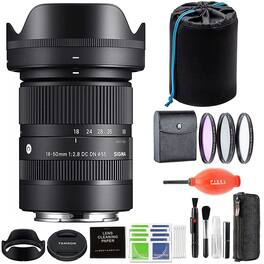 Sigma - 18-50mm f2.8 DC DN Contemporary Lens for Sony E w/ Advanced Accessory & Travel Bundle (Sigma 1-Year USA Warranty) - Black