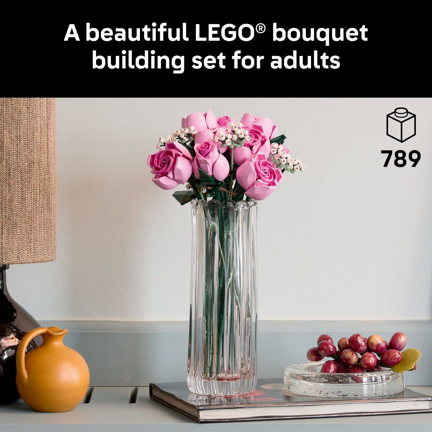 A beautiful LEGO® bouquet building set for adults

789