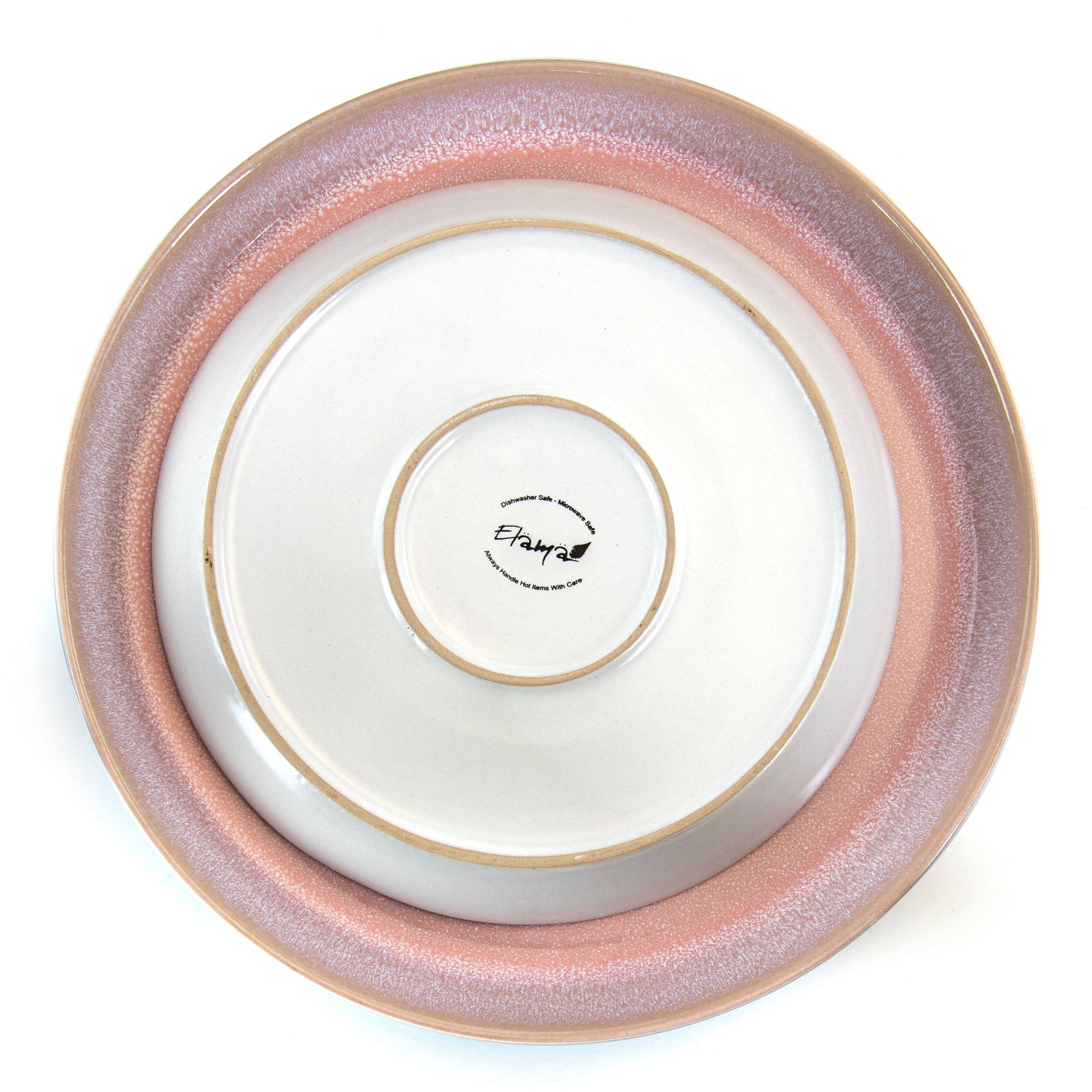 Alt View 2. Elama - Elama Mocha Muave 16 Piece Luxurious Stoneware Dinnerware with Complete Setting for 4 - Mauve.