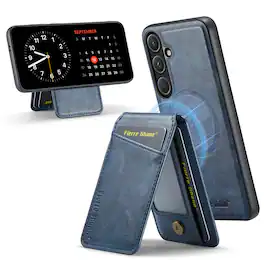 Dteck - Detachable Magnetic Wallet Case For Samsung Galaxy S26 Shockproof Leather RFID Blocking Flip Kickstand Cover - Blue