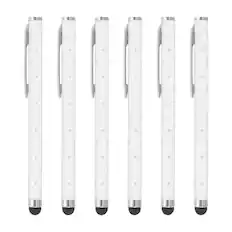 Front. Unique Bargains - Stylus Pens for Touch Screens, 6pcs High Precision Universal Bling Metal Capacitive Pen for Touch Screen Devices Phone - White.