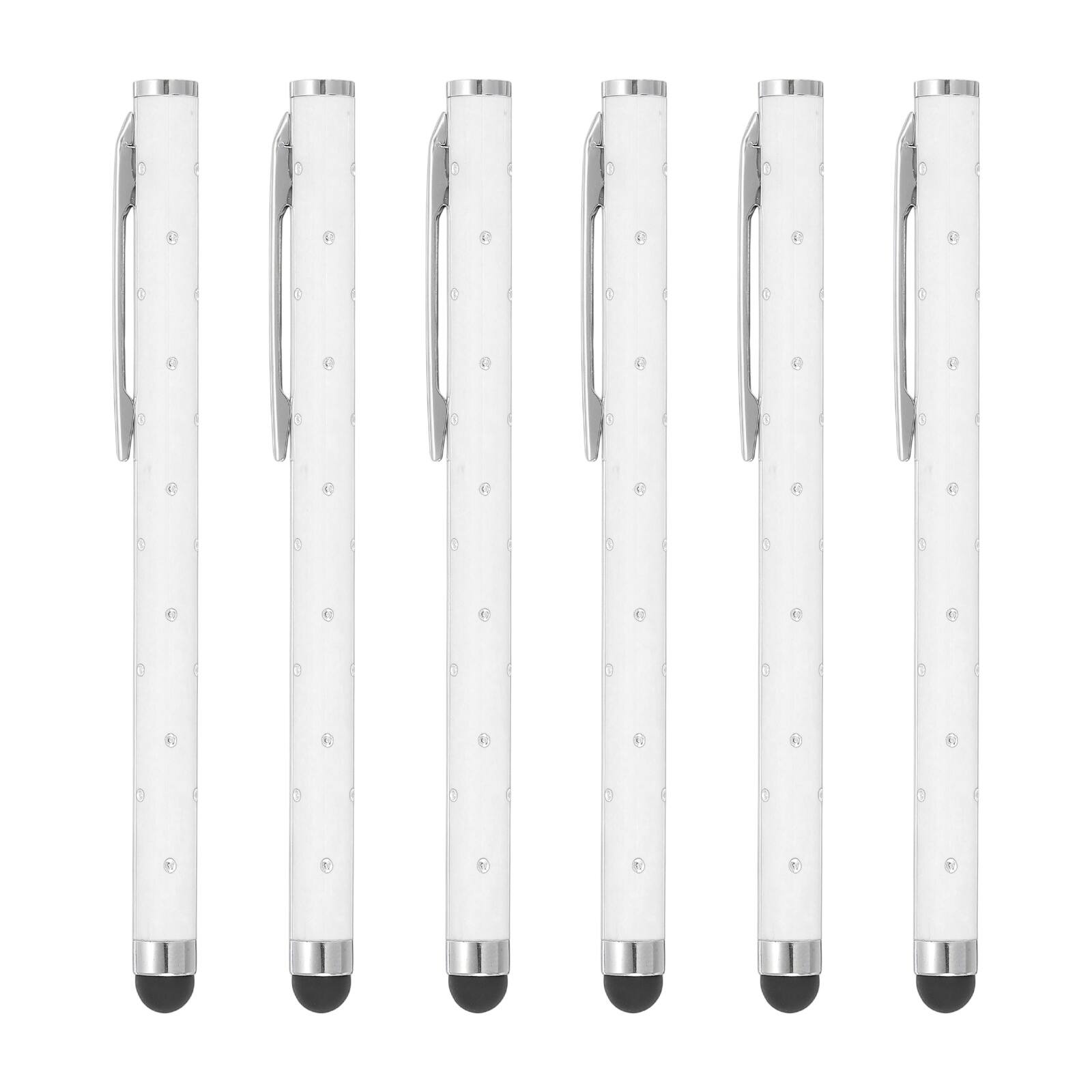 Front. Unique Bargains - Stylus Pens for Touch Screens, 6pcs High Precision Universal Bling Metal Capacitive Pen for Touch Screen Devices Phone - White.